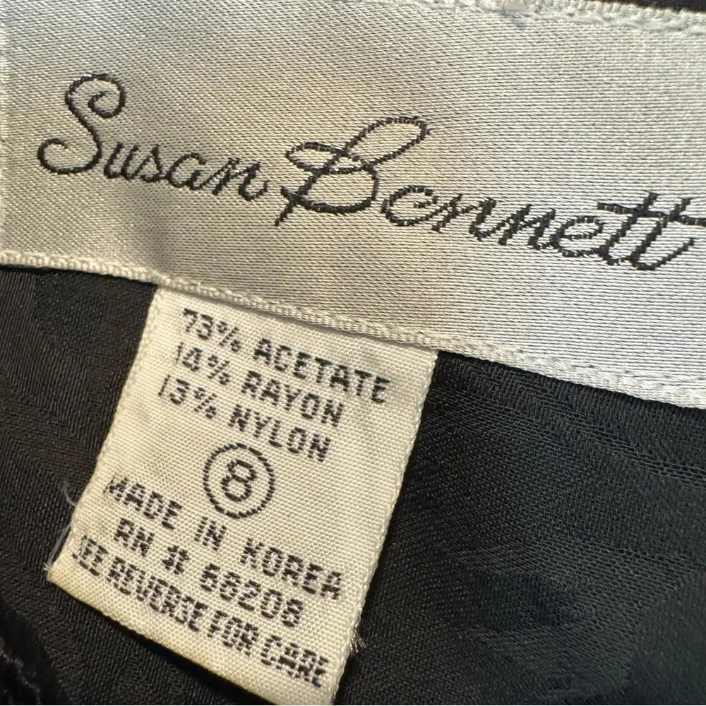 Susan Bennett Vintage Dress Sheath Velvet Goth Witchy Classic 8 - Picture 7 of 7